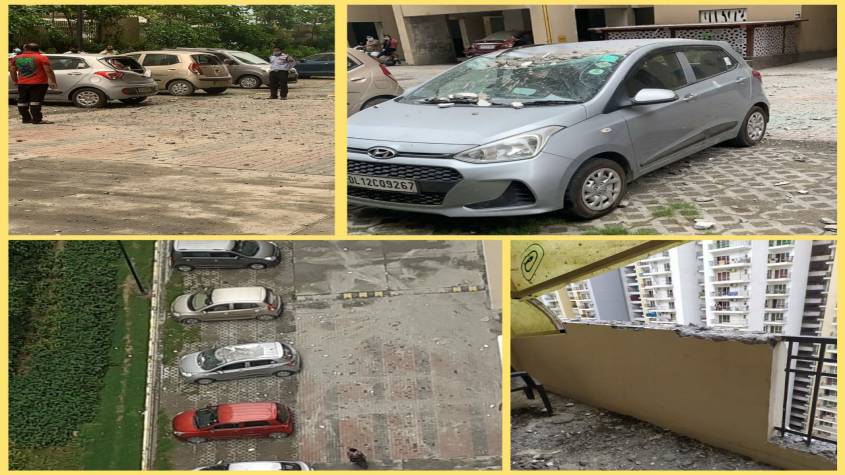 ग्रेटर नोएडा वेस्ट की अजनारा ली गार्डन हाउसिंग सोसायटी में बड़ा हादसा