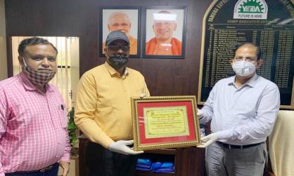 यमुना प्राधिकरण के सीईओ को अटल सम्मान से सम्मानित किया