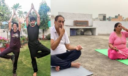 सुहास, तेजपाल सिंह ने सपत्नीक किया योगासन, पंकज सिंह और धीरेन्द्र सिंह ने वीडियो शेयर किए