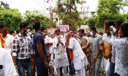 प्रदेश उपाध्यक्ष बनने पर विधायक पंकज सिंह का नोएडा में जोरदार स्वागत
